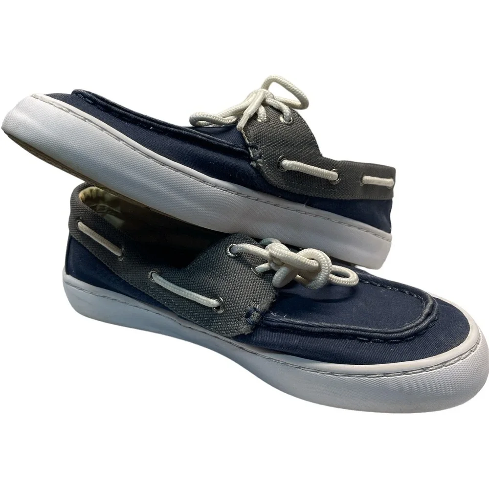 Sperry Top Sider Mens 8M Loafer Boat‎ Style Blue Gray Lace Up Shoe